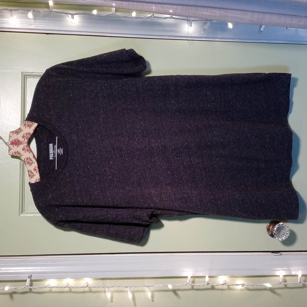 Men's Premium dark heather grey plain Large t-shirt 👕